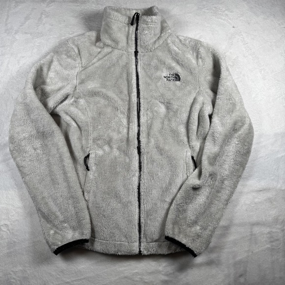 The North Face Fleece Jacket Womens XS Gray Osito Full Zip High Pile Plush Soft - Picture 1 of 8